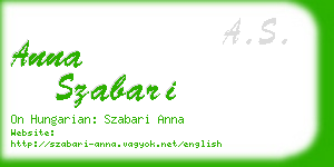 anna szabari business card